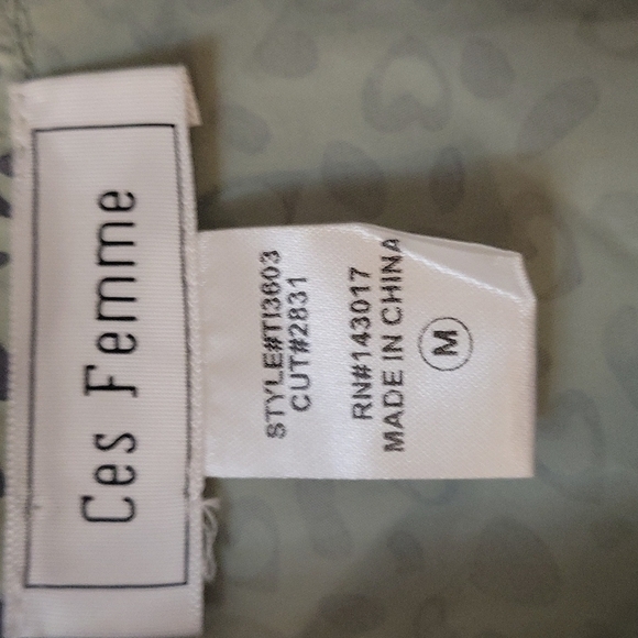 CES FEMME Anthropologie Heart Cheetah Print Babydoll High-Low Button Down Shirt - Picture 9 of 12